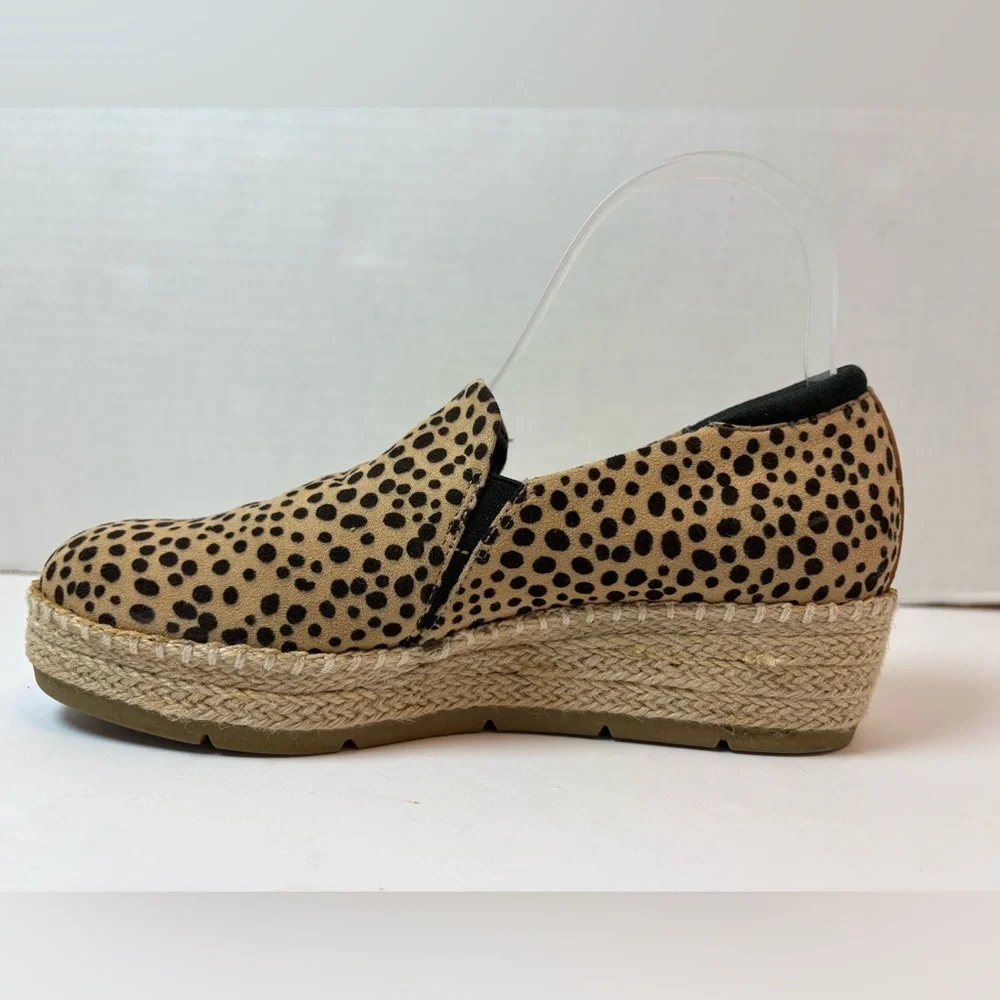 Dr. Scholl’s Be Free Frankley slip-on espadrilles wedges cheetah print size 6M